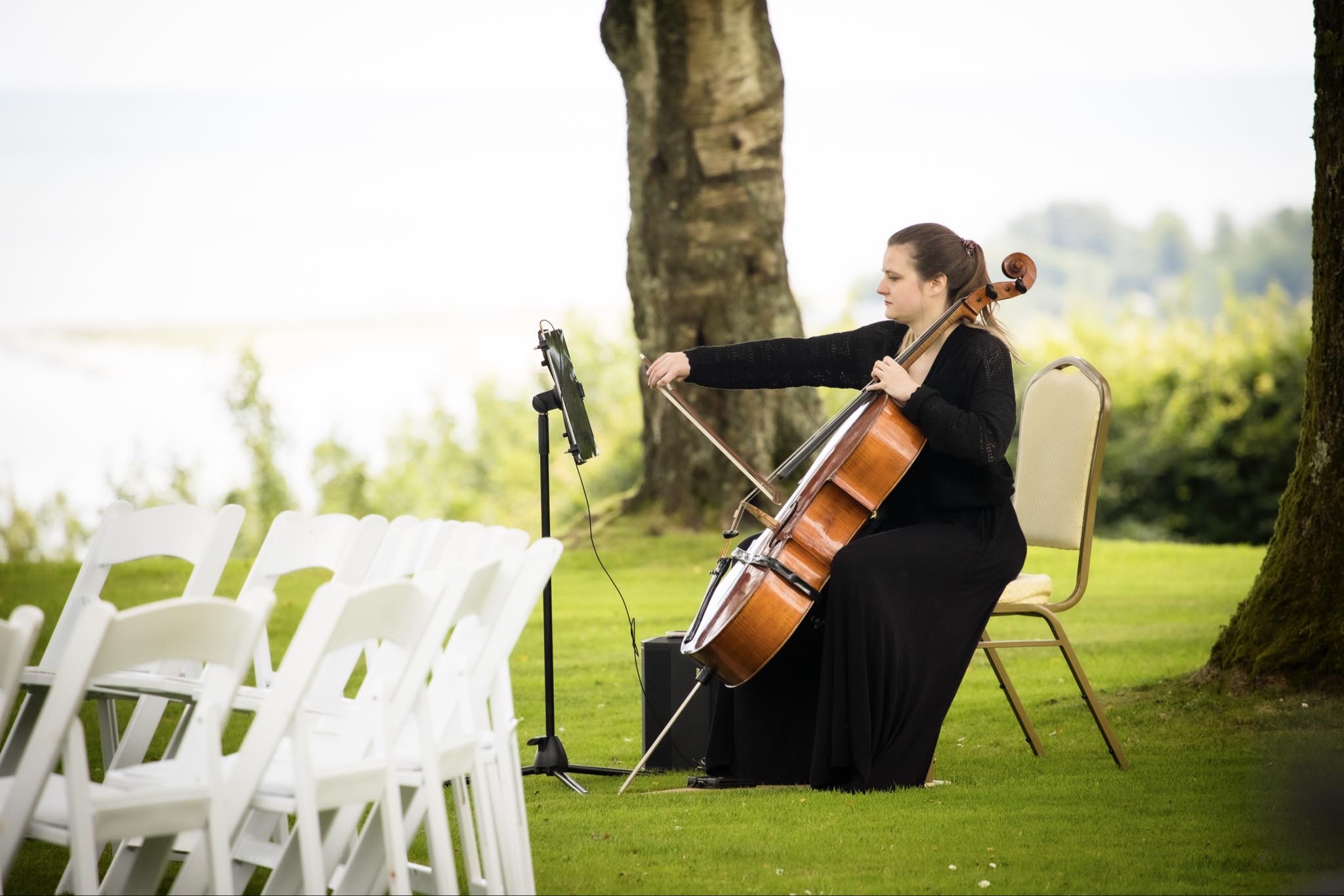 Cardiff wedding cellist performing live music during a reception